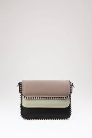 Bibi Tricolor Strap Fur Metal Piping
