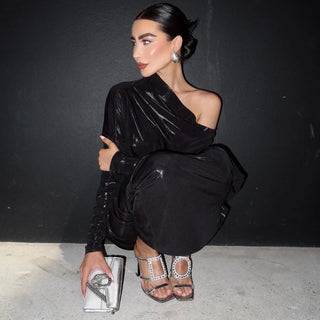 Silver Patent Hoya Heels