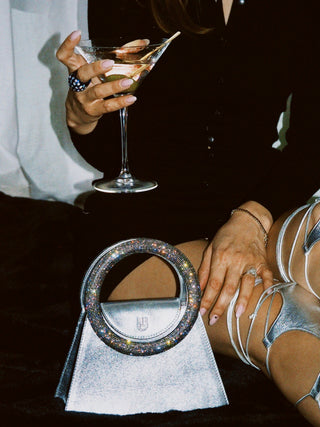 Silver Trapezio Crystal Bag