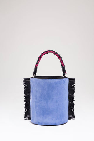 Blue Mini Olivia Leather Fringe