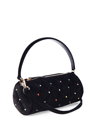 Black Emma Evening Quilted Crystals
