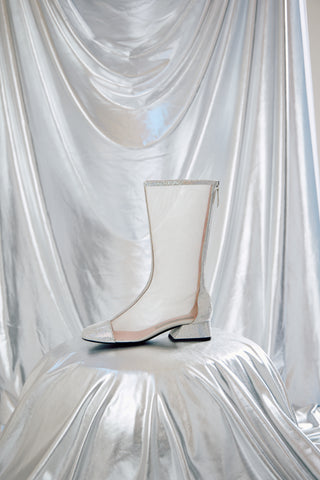 Silver Mesh Petit Narciso Boots