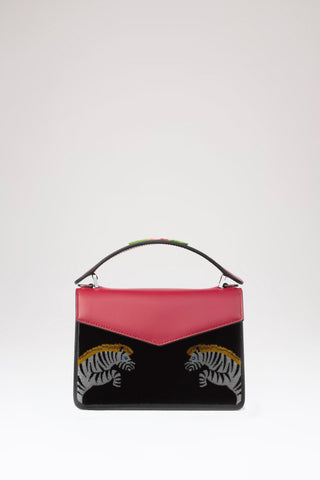 Black and Red Mini Pixie Zebra Bag