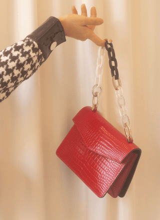 Red Mini Pixie Chunky Chain Bag