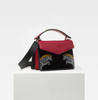 Black and Red Mini Pixie Zebra Bag