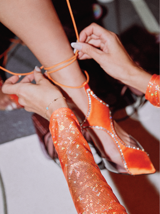 Orange Virgo Crystal Pump
