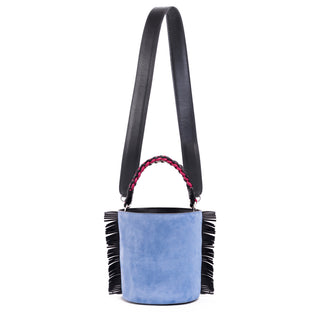 Blue Mini Olivia Leather Fringe