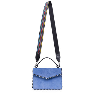 Blue Mini Pixie Twisted Piping Suede Bag