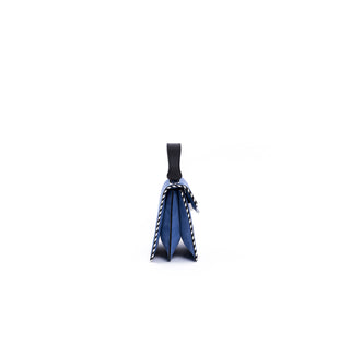 Blue Mini Pixie Twisted Piping Suede Bag