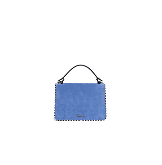 Blue Mini Pixie Twisted Piping Suede Bag