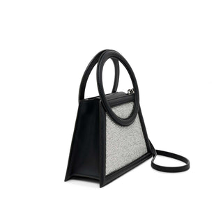 Black Trapezio Crystal Bag